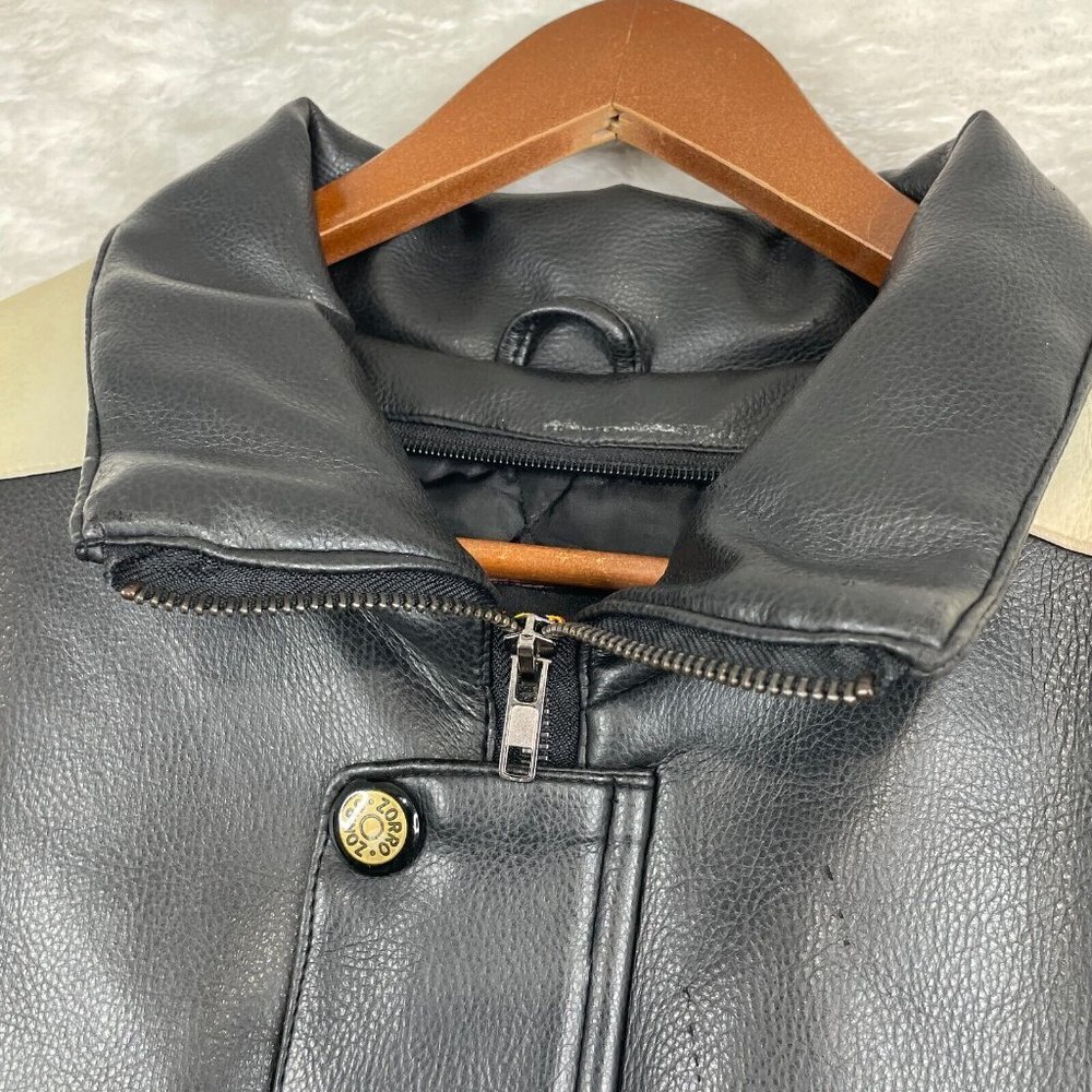 Vtg USA Jacket Mens Small Black Flag Big Letter Spellout *Read - Picture 5 of 16